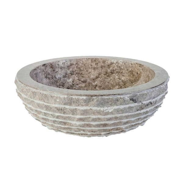 Marble Alur Basin | 35x15cm | Polished Interior | Grey