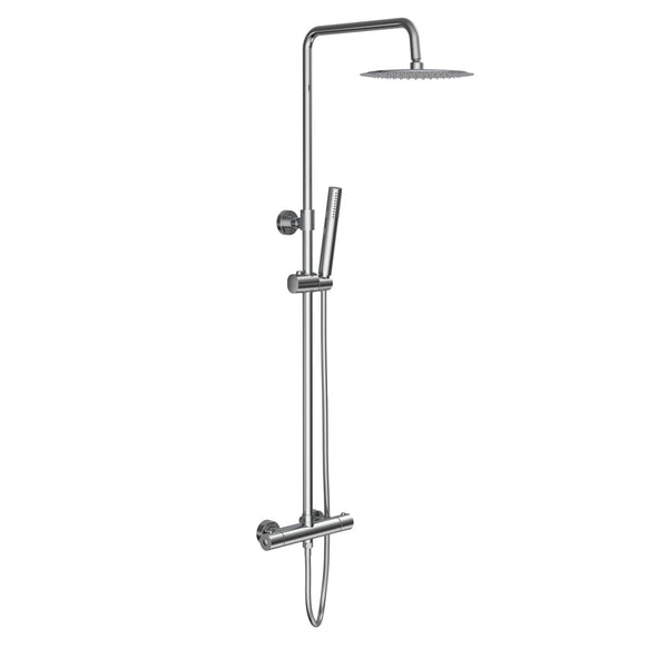 Aloni Optima Rondo Rain Shower Set | Ø24.5cm | Thermostatic | Surface-Mounted | Chrome