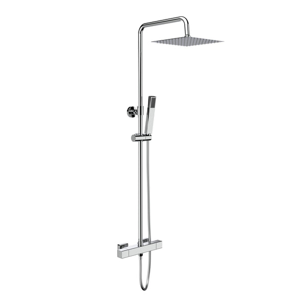 Aloni Square Rain Shower Set | 24.5cm | Thermostatic | Chrome