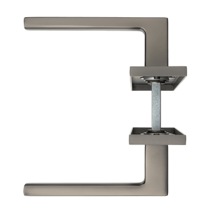 Deurklink Fano in gun metal met sleutelgat 56 mm