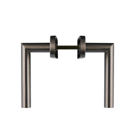 Deurklink Torino in gun metal met WC-sluiting 63 mm