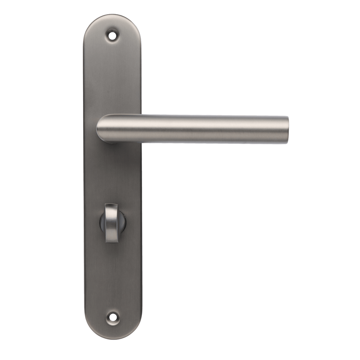 Deurklink Torino in gun metal met WC-sluiting 63 mm