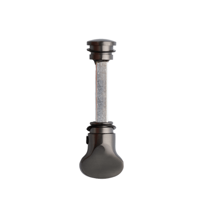 Draaiknop en sluitstift van deurklink Torino in gun metal met WC-sluiting 63 mm