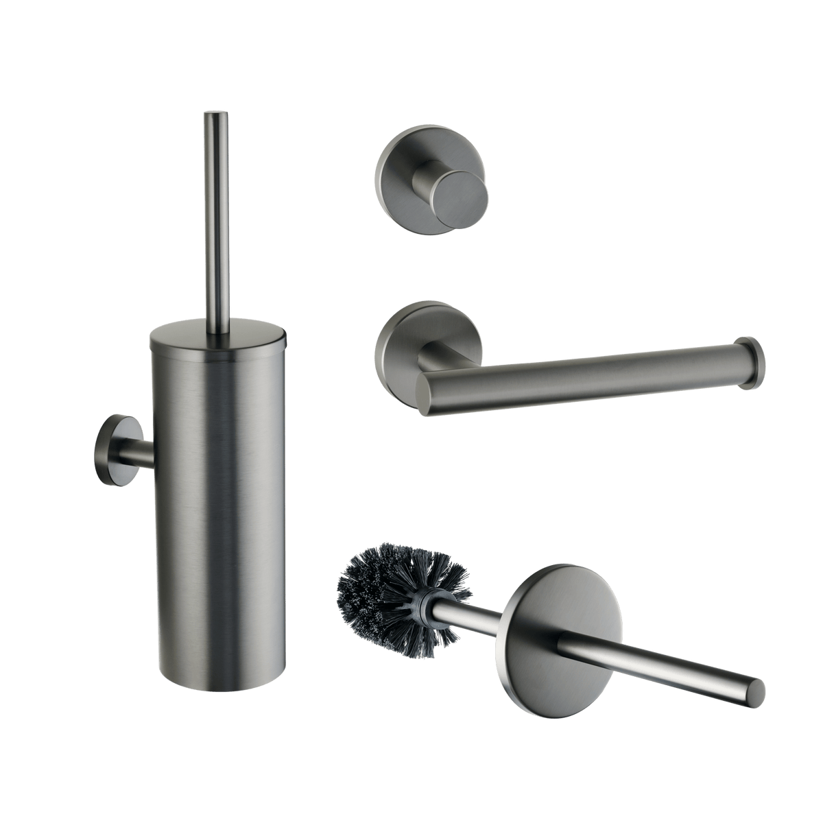 3-delige toiletaccessoireset Stanio in gun metal