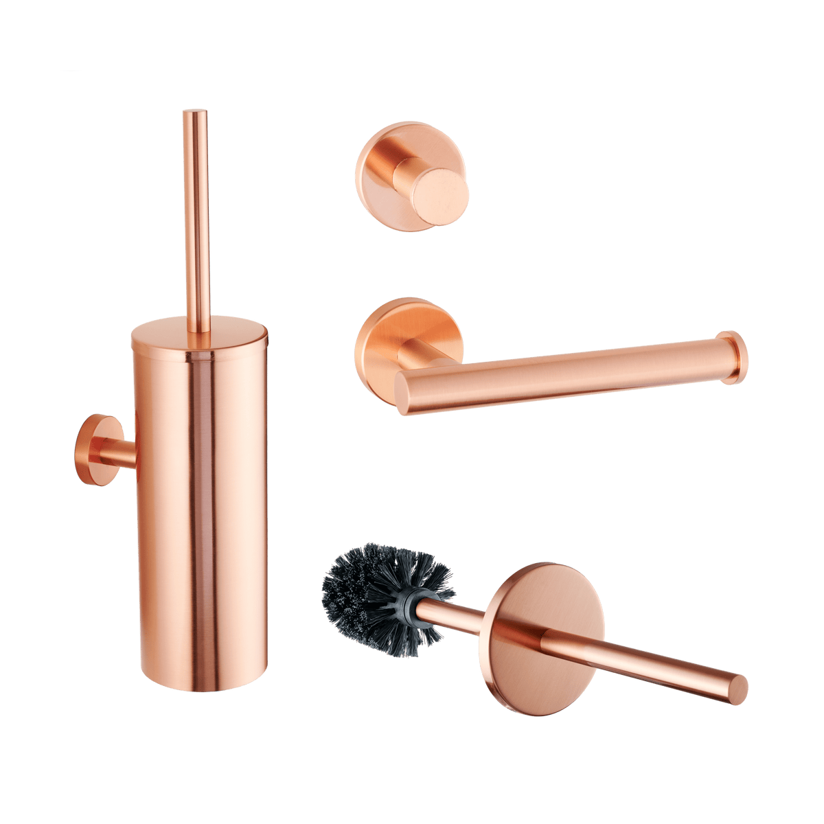 3-delige toiletaccessoireset Stanio in rosé koper