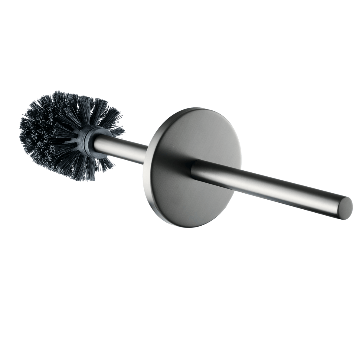 Losse toiletborstel in gun metal met zwarte borstelkop