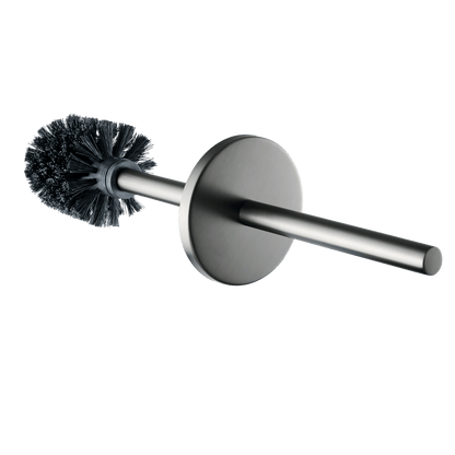 Losse toiletborstel in gun metal met zwarte borstelkop uit de Stanio toiletset