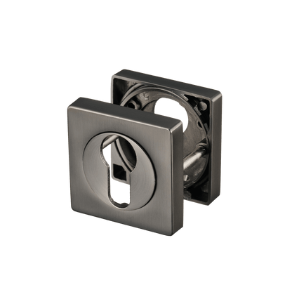 Vierkant cilinderrozet in gun metal