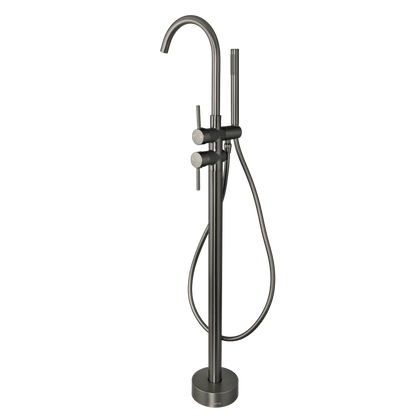 Vrijstaande badkraan met handdouche Armonio in gun metal
