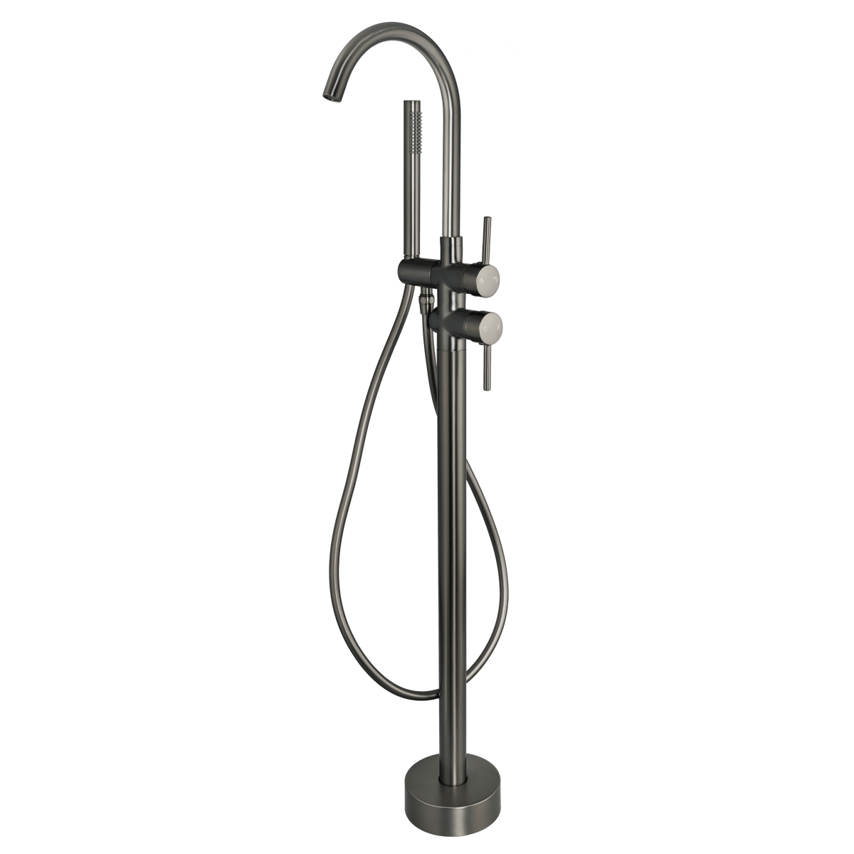 Vrijstaande badkraan met handdouche Armonio in gun metal