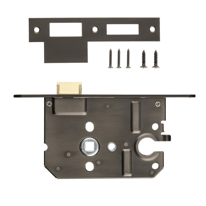 Cilinderinsteekslot gun metal PC 55 mm met bevestigingsmateriaal