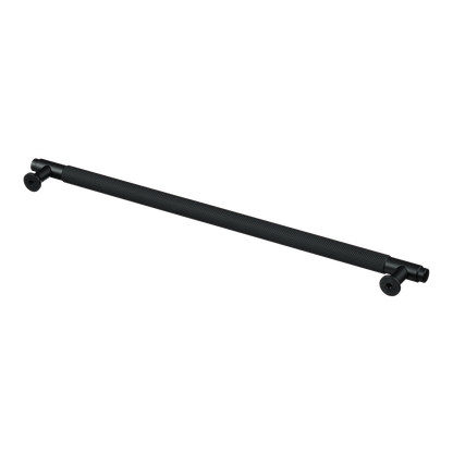 Meubelgreep in zwart met diamond cut structuur, hartafstand 320 mm, lengte 352 mm