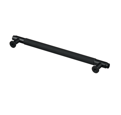 Meubelgreep in zwart met diamond cut structuur, hartafstand 192 mm, lengte 224 mm