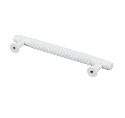 Meubelgreep in wit met diamond cut structuur, hartafstand 128 mm, lengte 164 mm