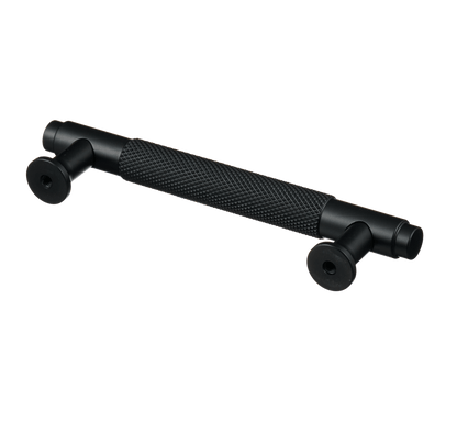 Meubelgreep in zwart met diamond cut structuur, hartafstand 96 mm, lengte 130 mm