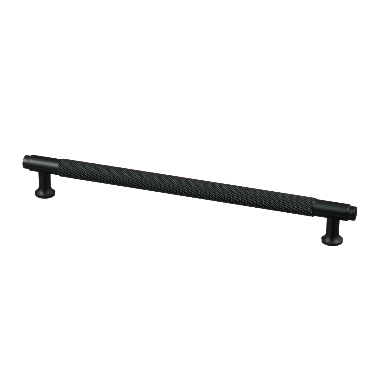 Meubelgreep in zwart met diamond cut structuur, hartafstand 224 mm, lengte 256 mm