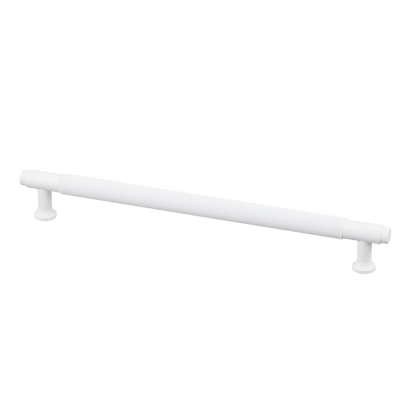 Meubelgreep in wit met diamond cut structuur, hartafstand 224 mm, lengte 256 mm