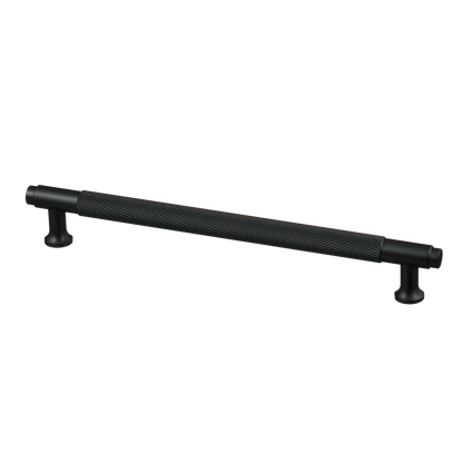 Meubelgreep in zwart met diamond cut structuur, hartafstand 192 mm, lengte 224 mm