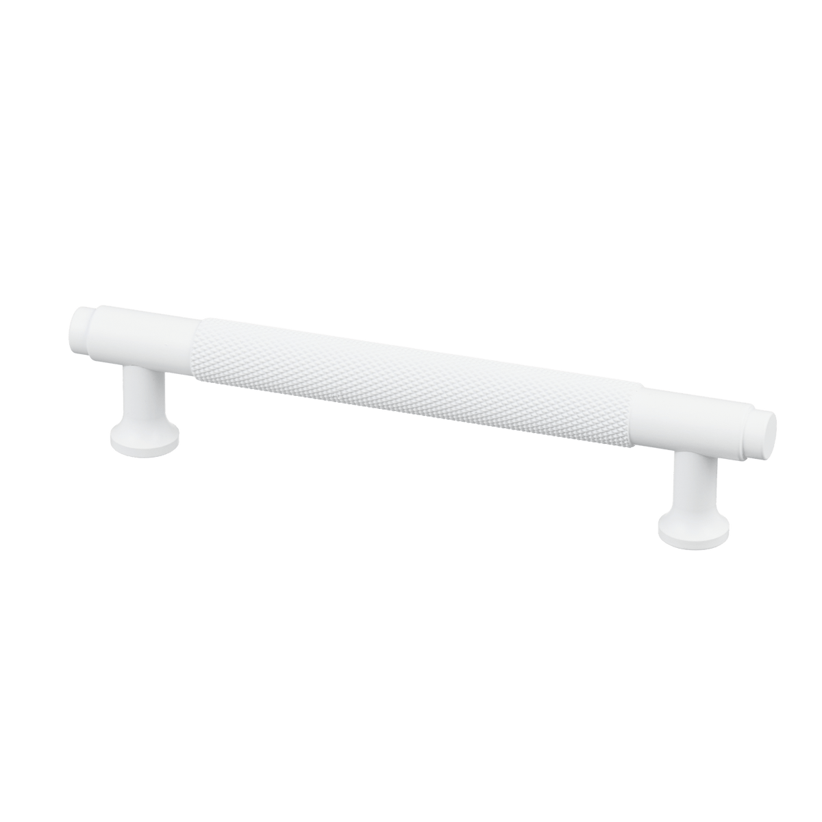 Meubelgreep in wit met diamond cut structuur, hartafstand 128 mm, lengte 164 mm