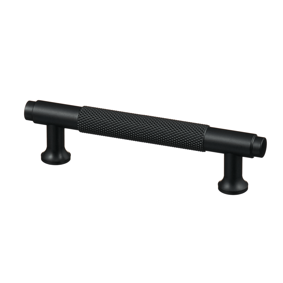 Meubelgreep in zwart met diamond cut structuur, hartafstand 96 mm, lengte 130 mm