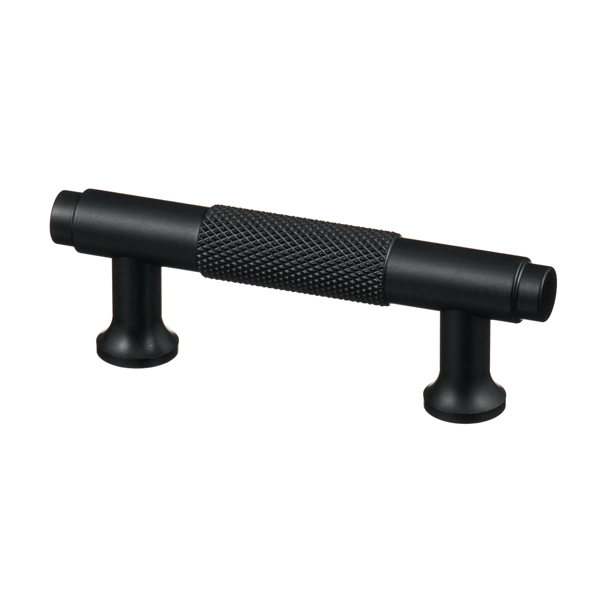 Meubelgreep in zwart met diamond cut structuur, hartafstand 64 mm, lengte 98 mm