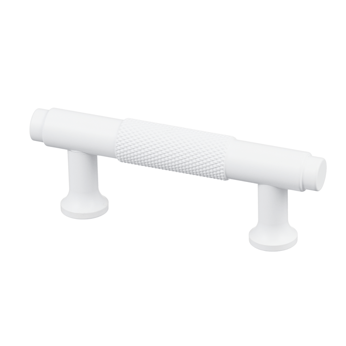 Meubelgreep in wit met diamond cut structuur, hartafstand 64 mm, lengte 98 mm