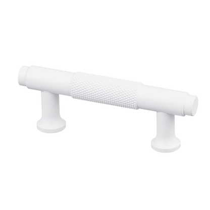 Meubelgreep in wit met diamond cut structuur, hartafstand 64 mm, lengte 98 mm