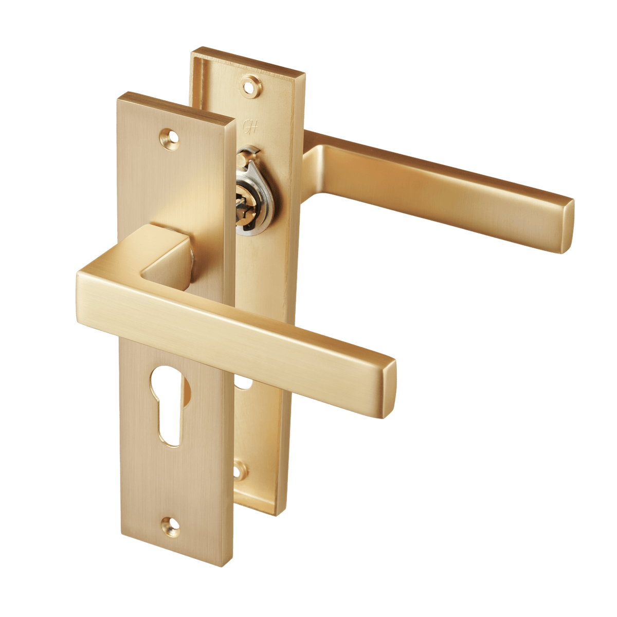 Deurklink Avola in goud met cilindergat 55 mm