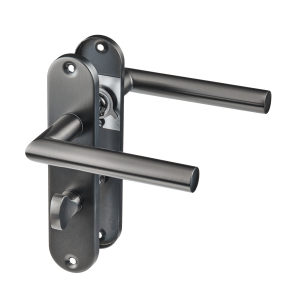 Silvano - WC-Slot Gun Metal - Kort Rond Schild