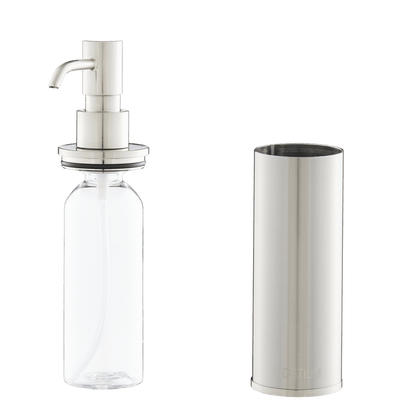 Zeepdispenser Saponi in RVS met uitgenomen pomp en binnenfles