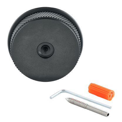 Deurstopper Forza in gun metal, diameter 6,5 cm met bevestigingsmateriaal