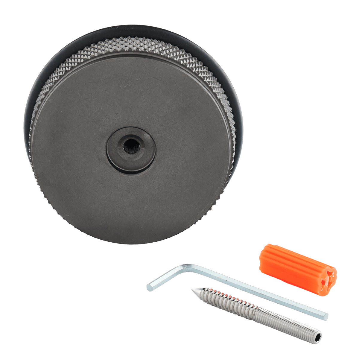 Deurstopper Forza in RVS, diameter 6,5 cm met bevestigingsmateriaal