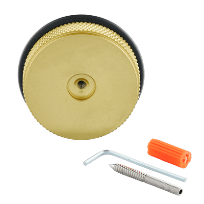 Deurstopper Forza in goud, diameter 6,5 cm met bevestigingsmateriaal
