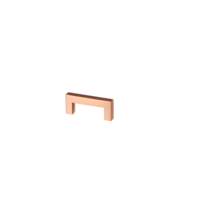 Meubelgreep in koper, hartafstand 64 mm, lengte 76 mm