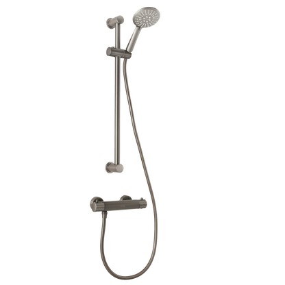 Handdoucheset met glijstang Delfi in gun metal