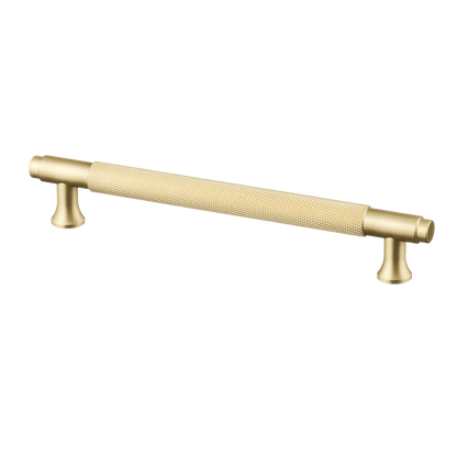 Meubelgreep in goud met diamond cut structuur, hartafstand 160 mm, lengte 194 mm