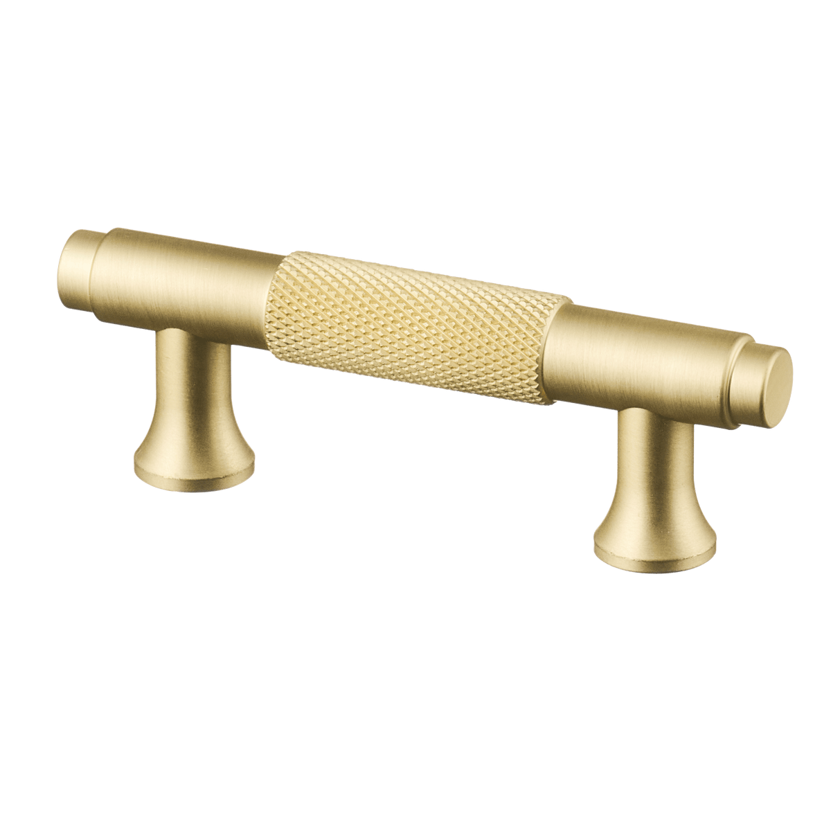 Meubelgreep in goud met diamond cut structuur, hartafstand 64 mm, lengte 98 mm