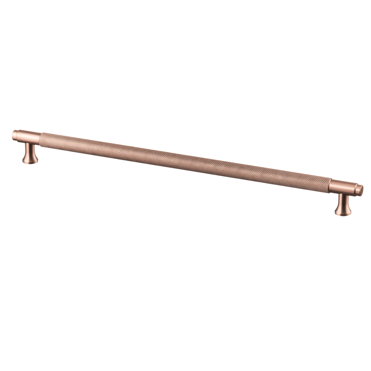Meubelgreep in koper met diamond cut structuur, hartafstand 320 mm, lengte 352 mm