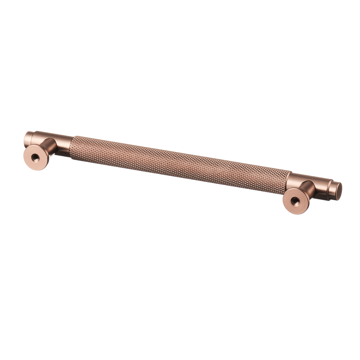 Meubelgreep in koper met diamond cut structuur, hartafstand 160 mm, lengte 194 mm