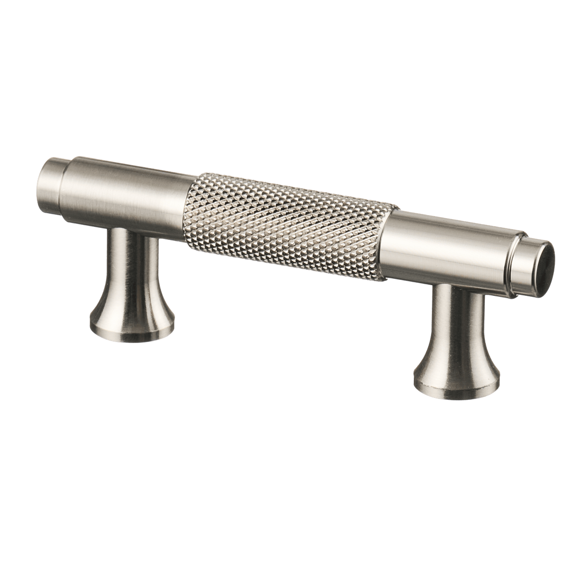 Meubelgreep in RVS met diamond cut structuur, hartafstand 64 mm, lengte 98 mm