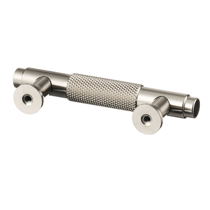 Meubelgreep in RVS met diamond cut structuur, hartafstand 64 mm, lengte 98 mm