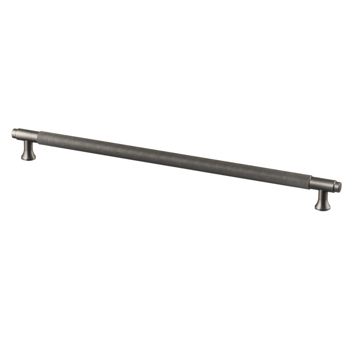 Meubelgreep in gun metal met diamond cut structuur, hartafstand 320 mm, lengte 352 mm