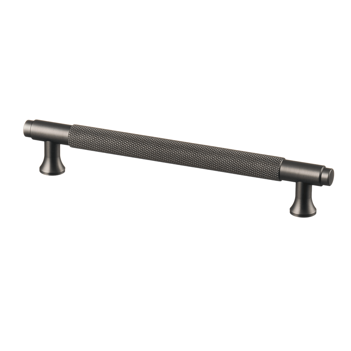 Meubelgreep in gun metal met diamond cut structuur, hartafstand 160 mm, lengte 194 mm