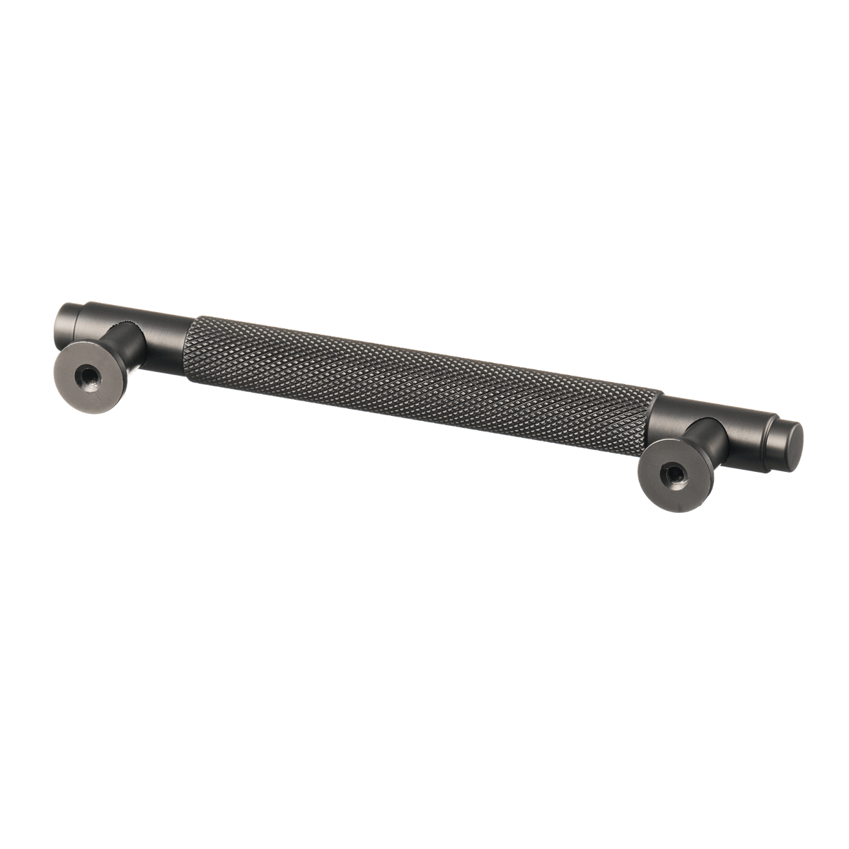 Meubelgreep in gun metal met diamond cut structuur, hartafstand 128 mm, lengte 164 mm