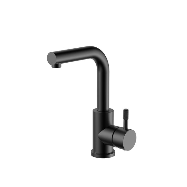 Grifo Mezclador de Fregadero de Cocina Stria | Caño Recto | Mando Giratorio | PVD Negro Mate