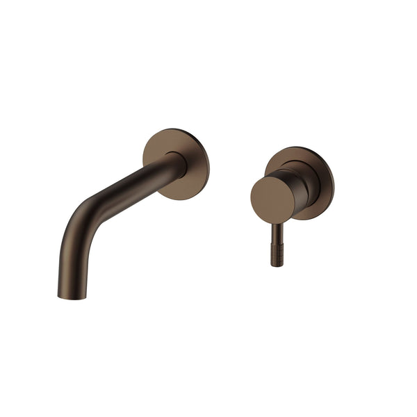 Stria Finish Set Basin Mixer | Concealed | Refined Ribbed Handle | Brown Bronze PVD