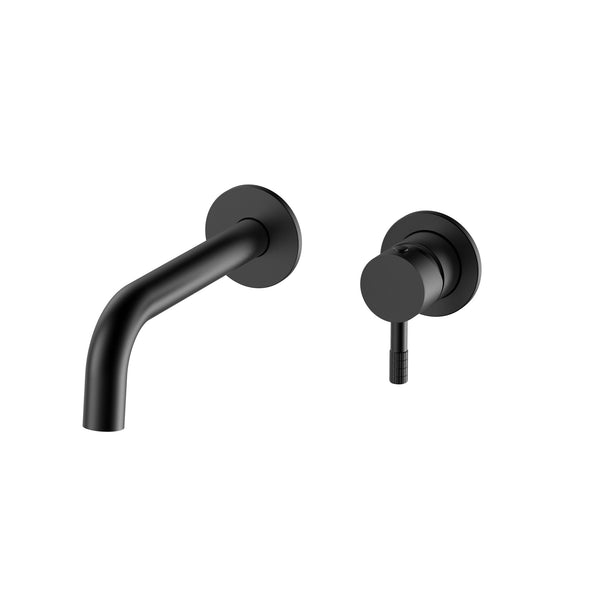 Stria Finish Set Basin Mixer | Concealed | Finely Ribbed Handle | Matt Black PVD