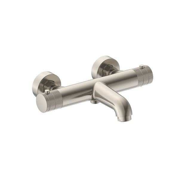Grifo monomando de bañera Stria | Termostático | Exterior | Acero inoxidable cepillado
