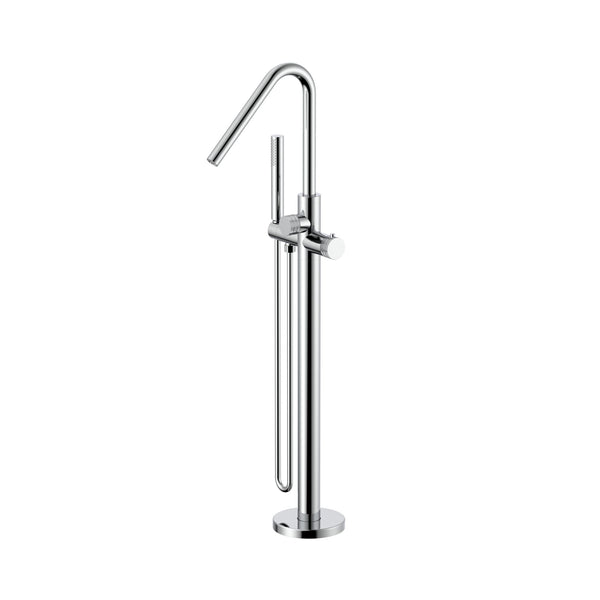 Stria Grifo mezclador de bañera independiente + Ducha de mano + Flexible de ducha | Termostático | Cromo