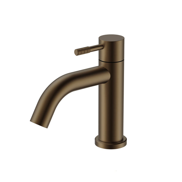 Stria Koudwaterkraan | Hendel met ribbelstructuur | Bruin Brons PVD